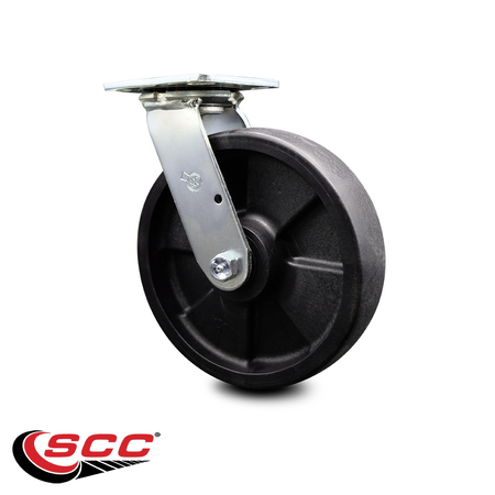Service Caster 8 Inch Glass Filled Nylon Wheel Swivel Caster with Roller Bearing SCC-30CS820-GFNR